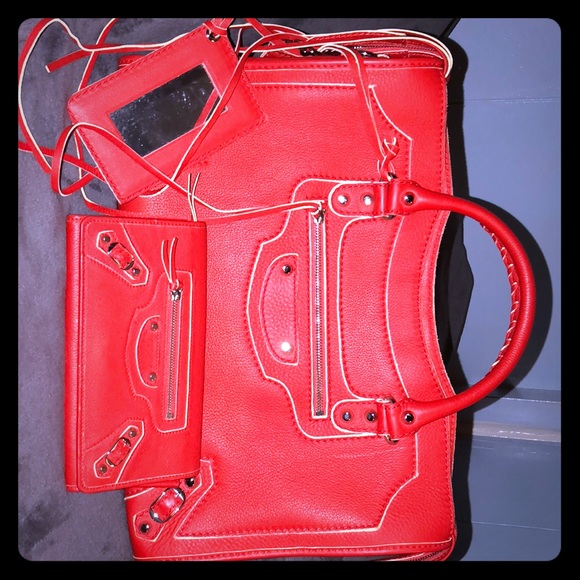 Balenciaga Handbags - Preloved red hot balenciaga set